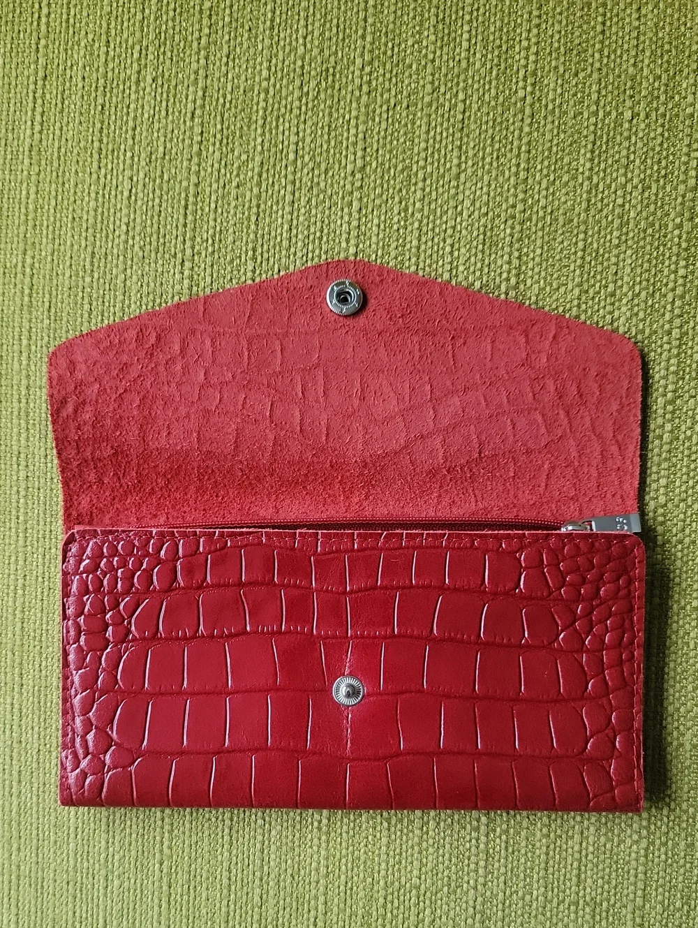 Giorgio Ferretti Red Croc-Embossed Leather Long Wallet - Women Accessories